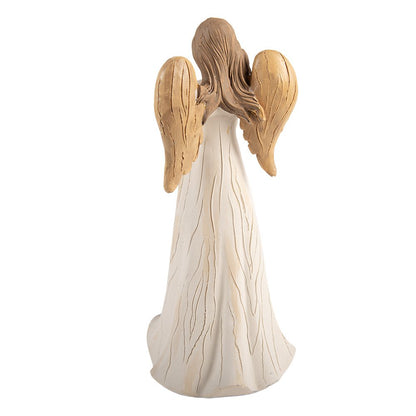 Engel beeld 7x4x25 cm beige kunststof