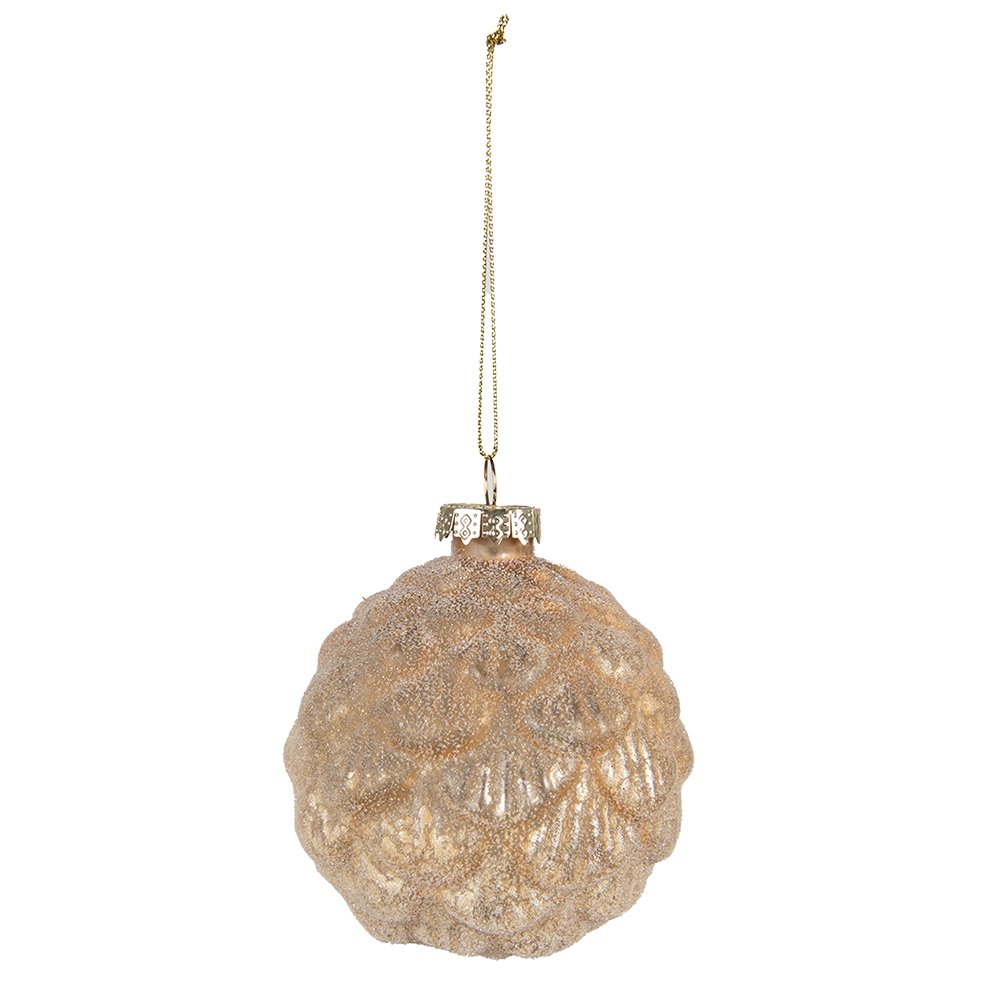 Kerstbal 4 stuks Ø 10 cm geel glas