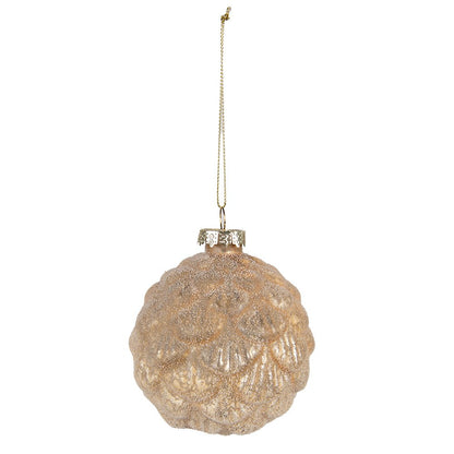 Kerstbal 4 stuks Ø 10 cm geel glas