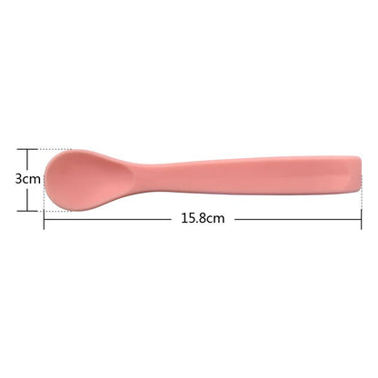 Babylepel set gebogen 4 stuks siliconen