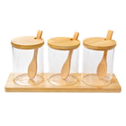 Voorraadpot set 3 stuks Ø 8x10 cm glas transparant