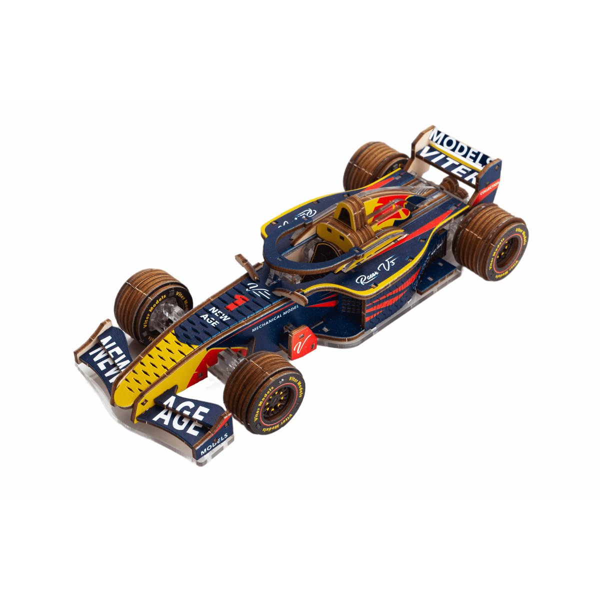 3D Bouwpakket Racer V3 17x7x4 cm geel rood