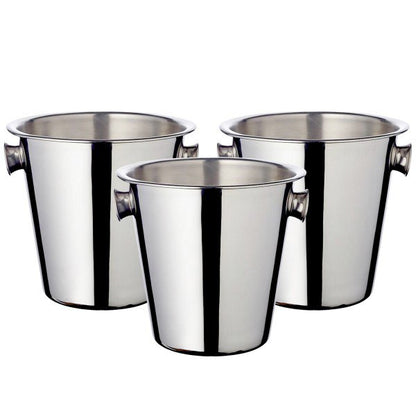 Champagnekoeler set van 3 Ø 21 cm RVS