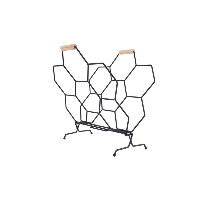 Tijdschriftenrek honingraat 40x45 cm metaal zwart
