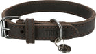 Halsband hond vetleer donkerbruin 27-34 cm