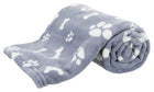 Hondendeken 75x50 cm fleece blauw botjes pootjes