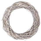 Decoratiekrans rotan 40x8 cm wit