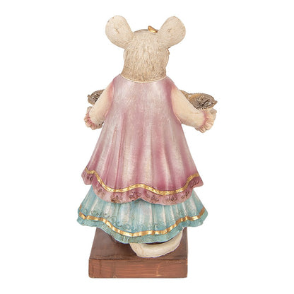 Decoratiebeeld muis 17x15x26 cm beige kunststof