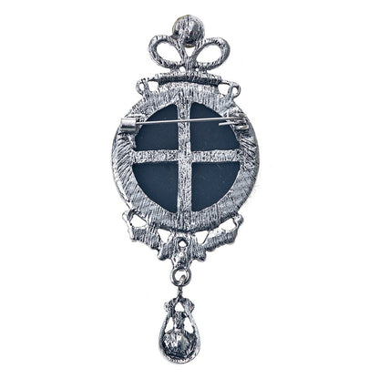 Brooch Women Grey, Metal