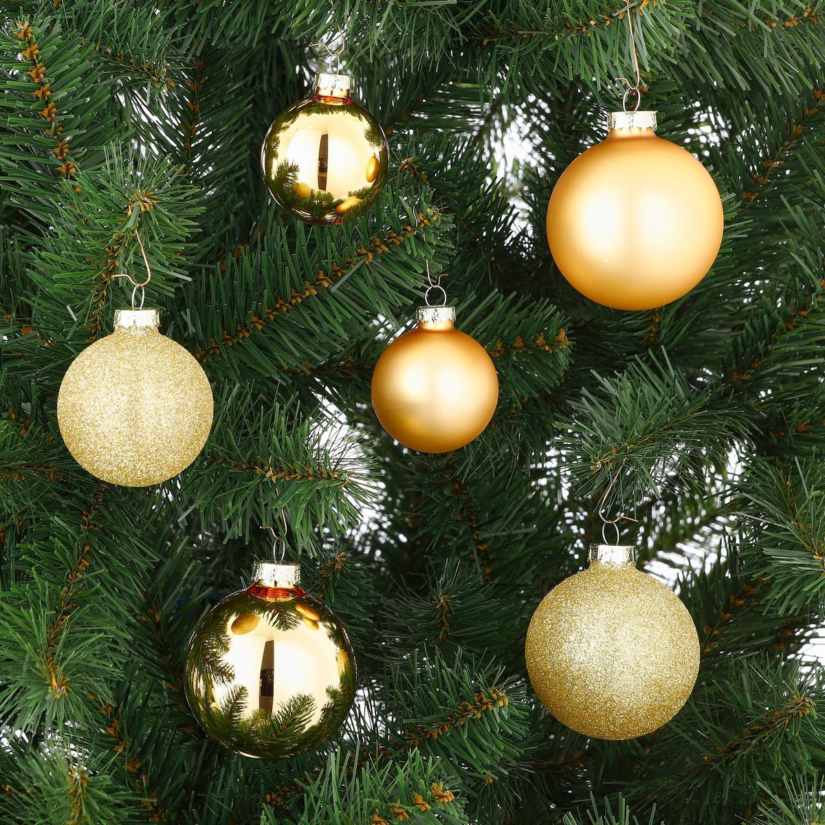 Kerstballen set 26 stuks goud glas 5/6/7 cm