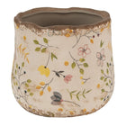 Bloempot Ø11x10 cm beige geel keramiek