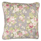 Kussenhoes 50x50 cm grijs groen polyester bloemen