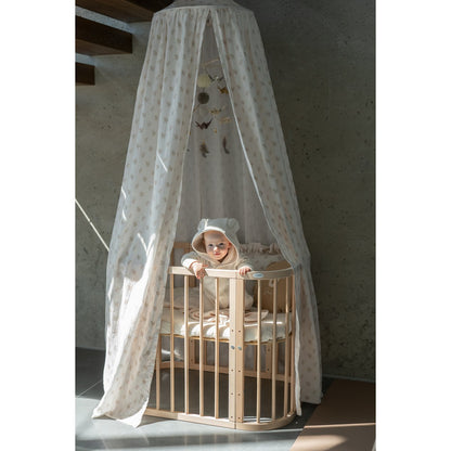 Mousseline Baldakijn Boho Flowers Voor Wieg En Kinderkamer