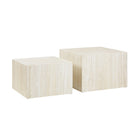 Salontafel travertin look 2 stuks 58x58x40 cm