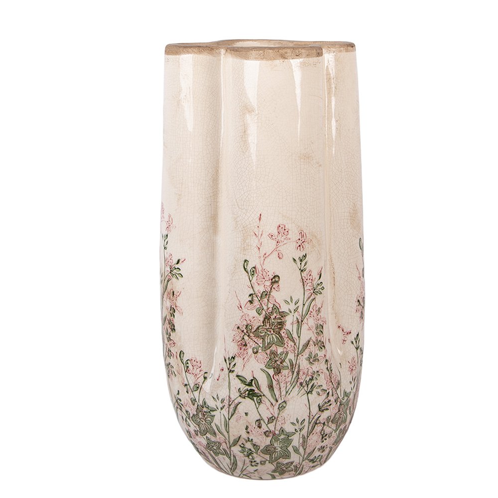 Vaas 16x36 cm beige keramiek