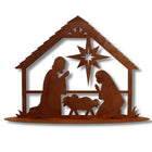 Kerststal metaal 35x28 cm bruin