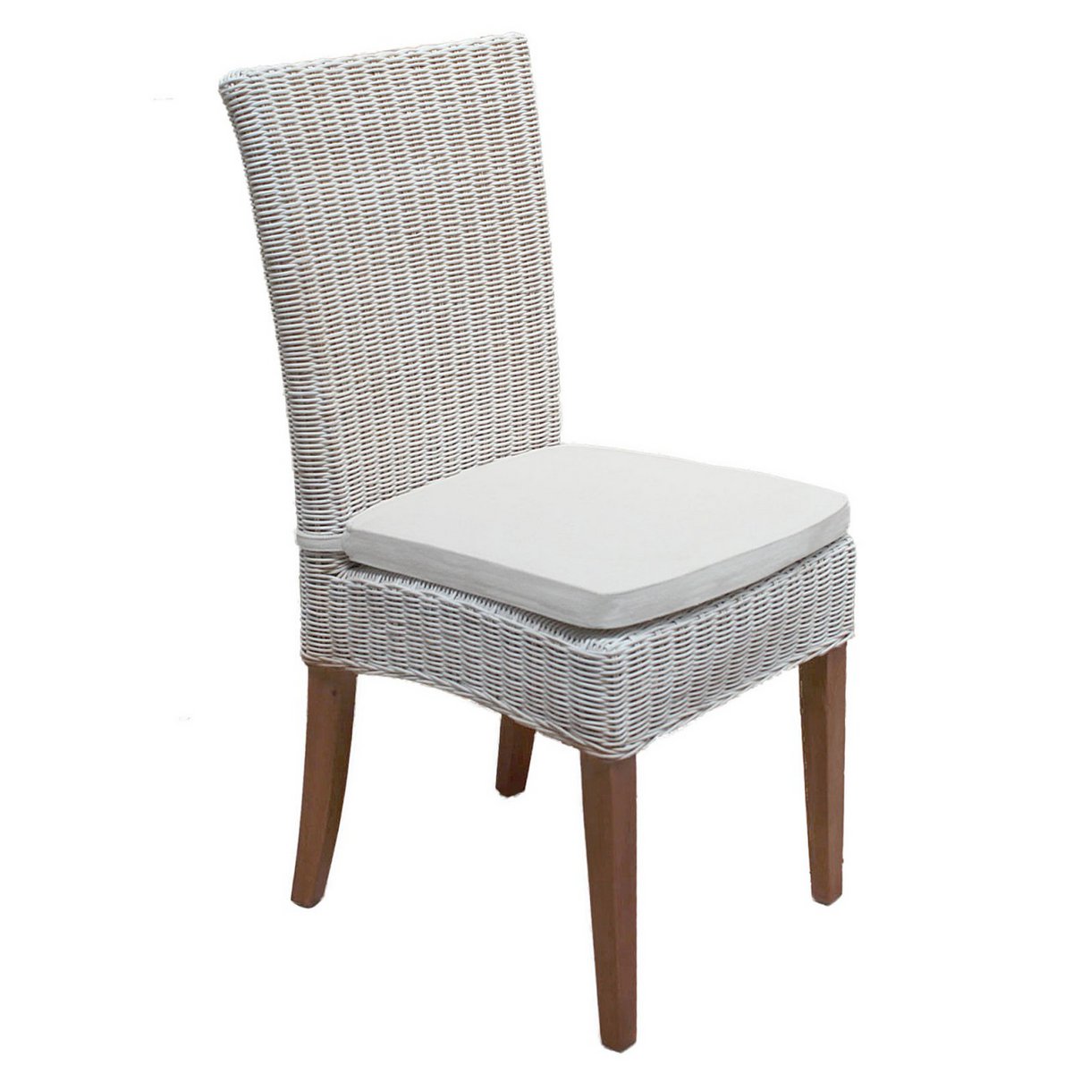 Eetkamer Stoelen Rattan Set Van 4 Stuks Wit Cardine Modern