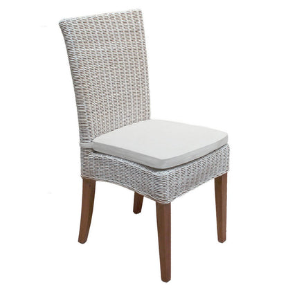 Eetkamer Stoelen Rattan Set Van 4 Stuks Wit Cardine Modern