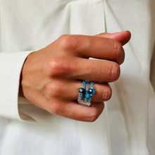 Ring zeeblauw gerecycled handgemaakt