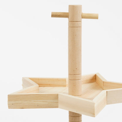 Etagère hout bruin 3 niveaus stervormig