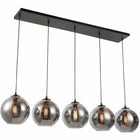Pendant Lamp Smoke Glass 5-Light with Warm Ambiance