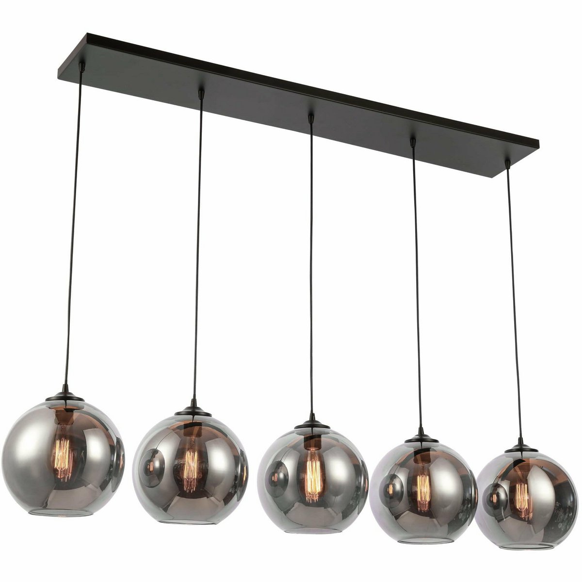 Hanglamp smoke glas 5-licht 120 cm