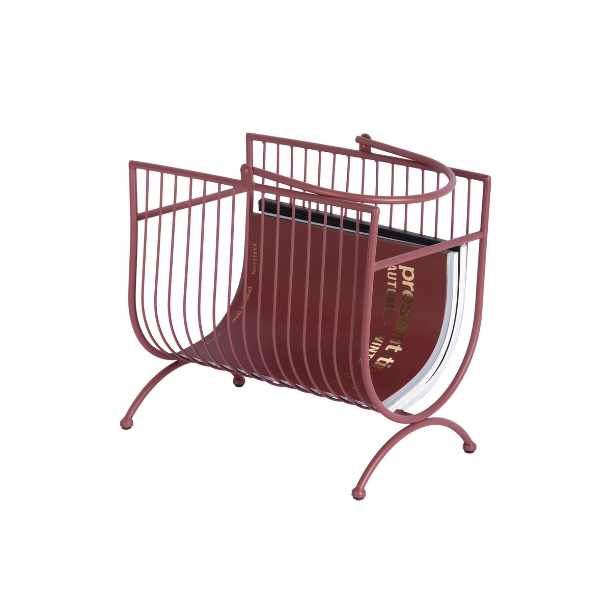 Tijdschriftenrek 35x21x50 cm rood ijzer
