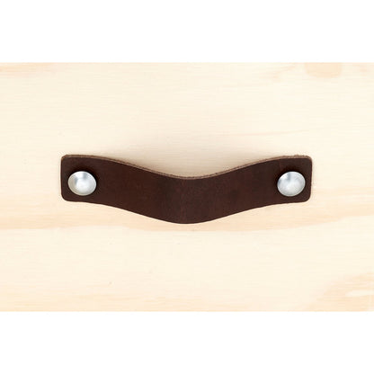 Leren handgreep 15x3 cm donkerbruin