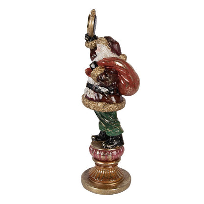 Kerstman beeld 15x13x39 cm rood kunststof