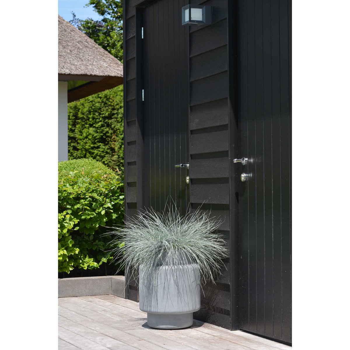 Plantenpot fiberstone grijs