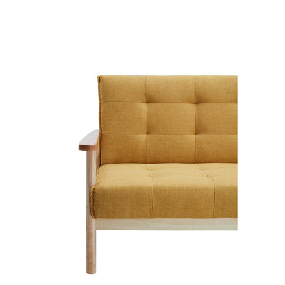 Slaapbank 190x85x81 cm structuurstof mosterdgeel