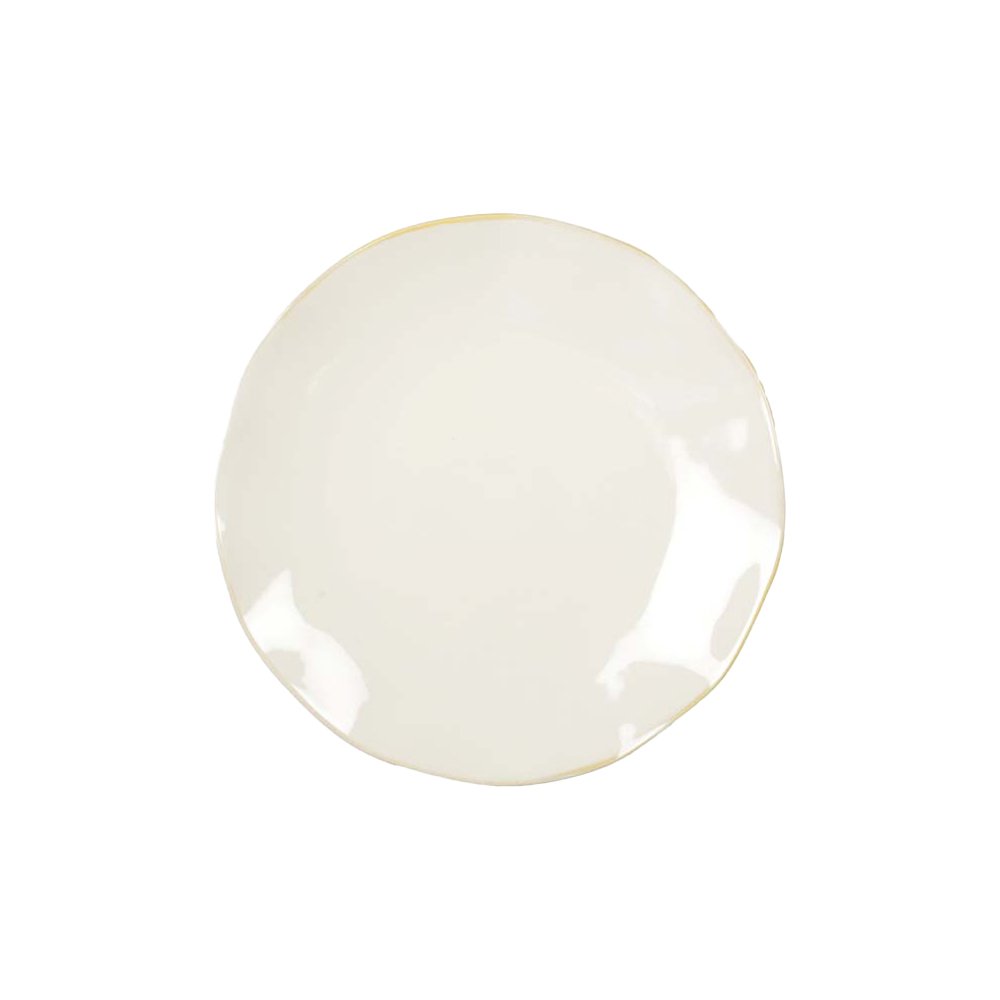 Dessertbord rond 20x20x2 cm wit porselein