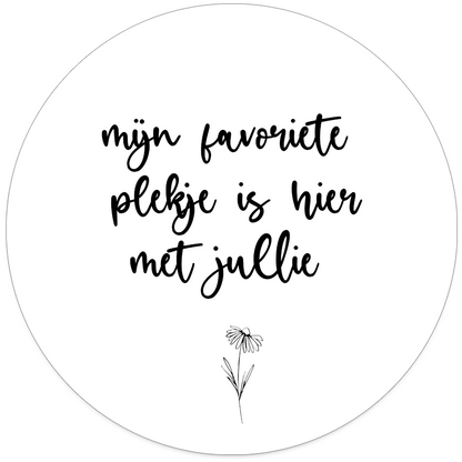 Muurcirkel tekst 60 cm Dibond zwart