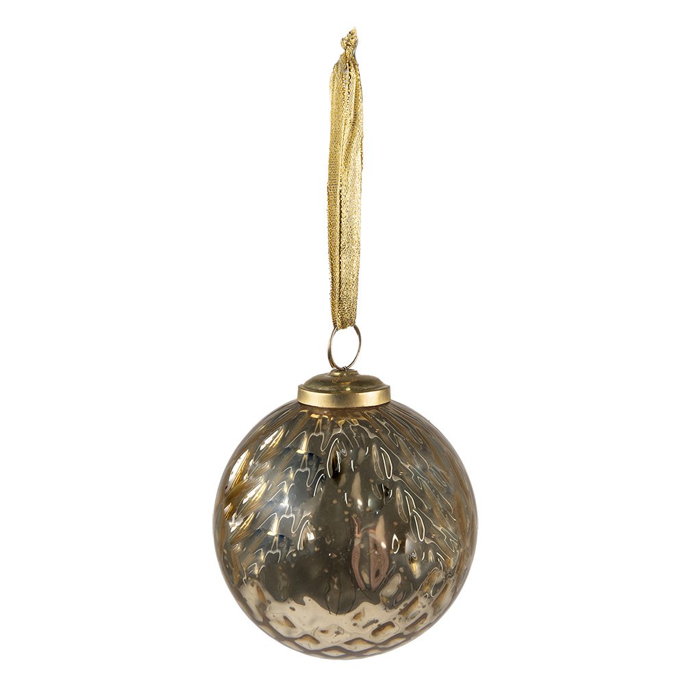 Kerstbal 9 cm goudkleurig glas