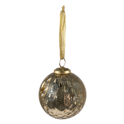 Kerstbal 9 cm goudkleurig glas