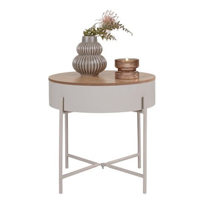 Bijzettafel Ø40x40 cm staal beige-lichtgrijs
