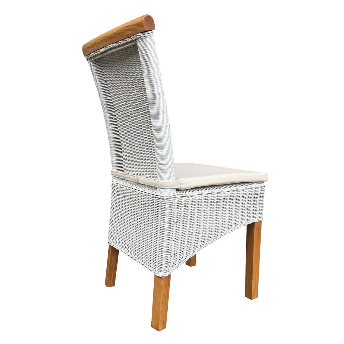 Eetkamerstoelen Perth Rattan Witte Mand Stoelen Zesdelig