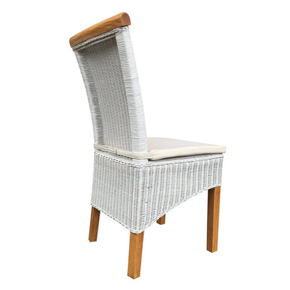 Eetkamerstoelen Perth Rattan Witte Mand Stoelen Zesdelig