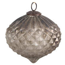 Kerstbal Ø 20x18 cm bruin zilver