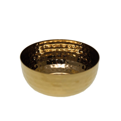 Beker 12x12x5 cm roestvrij staal goud