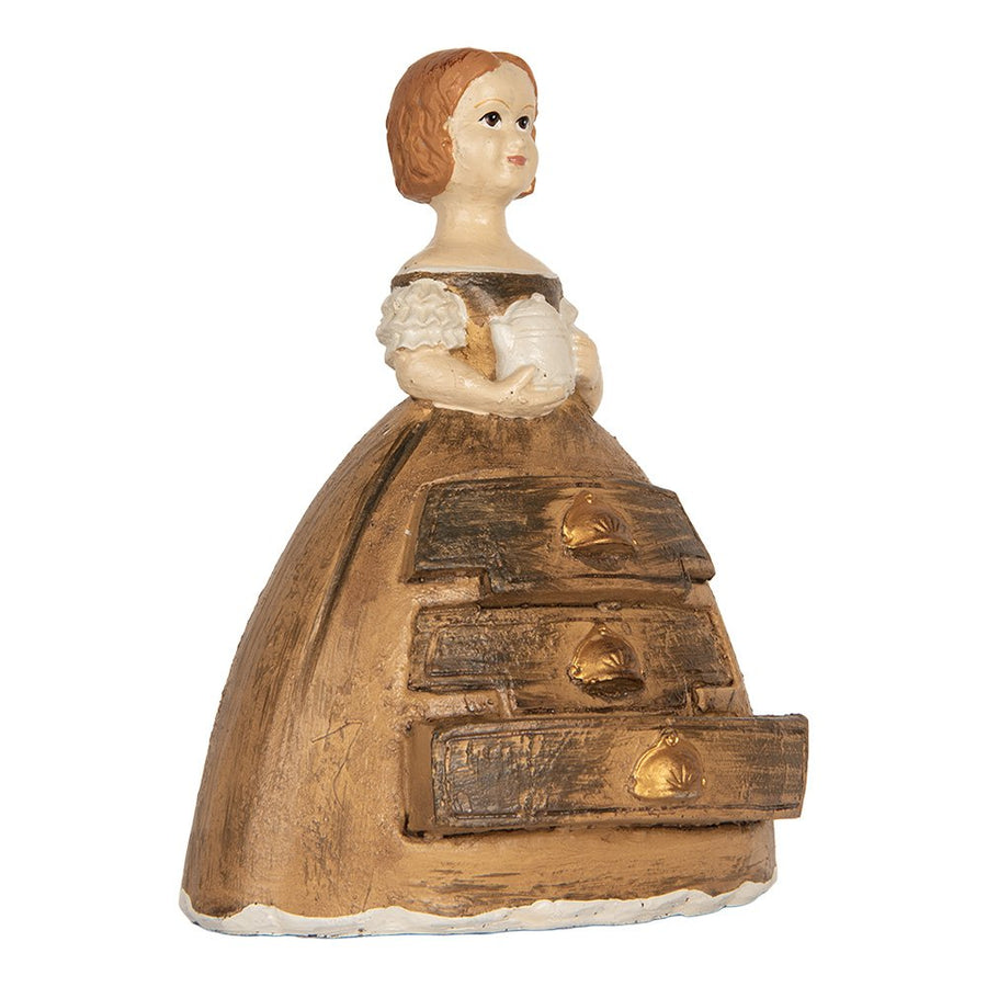 Decoratie Beeld Vrouw 16x11x20 cm Bruin Kunststof