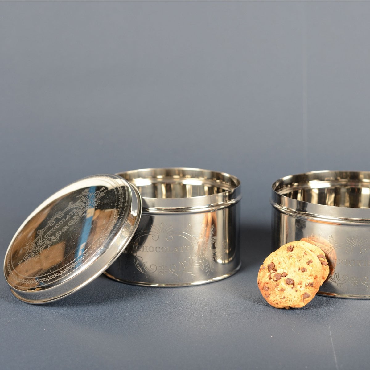 Opbergdoos rond 15x15x9 cm zilver roestvrij staal