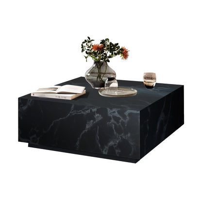 Salontafel 90x90x35 cm zwart marmerlook