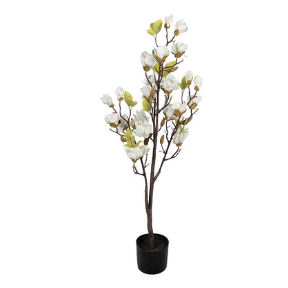 Kunstplant Magnolia 20x15x120 cm Wit Kunststof