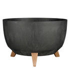 Plantenbak 40 cm rond zwart gerecycled plastic