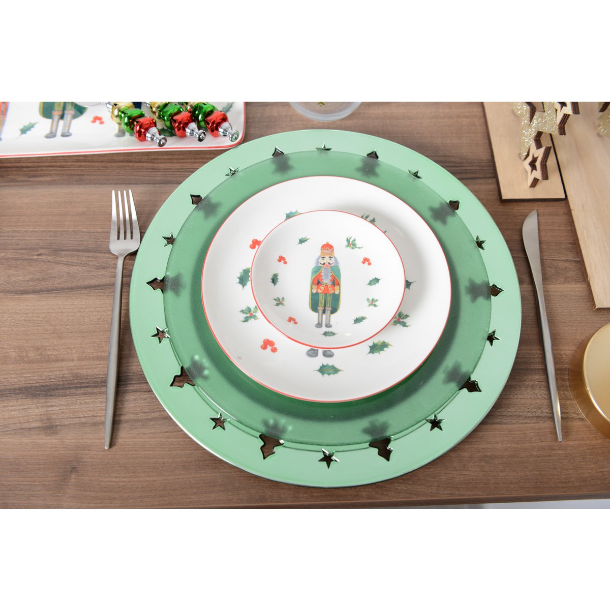 Placemat 33x33x1 cm kunststof groen