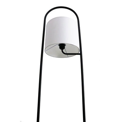 Vloerlamp acaciahout naturel/wit 153 cm plantenframe