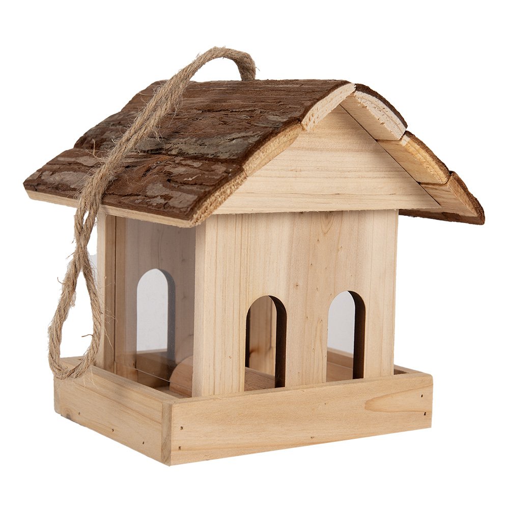 Vogelvoederhuisje 19x18x19 cm hout bruin