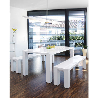 Eettafel 140x90x76 cm wit MDF hoogglans