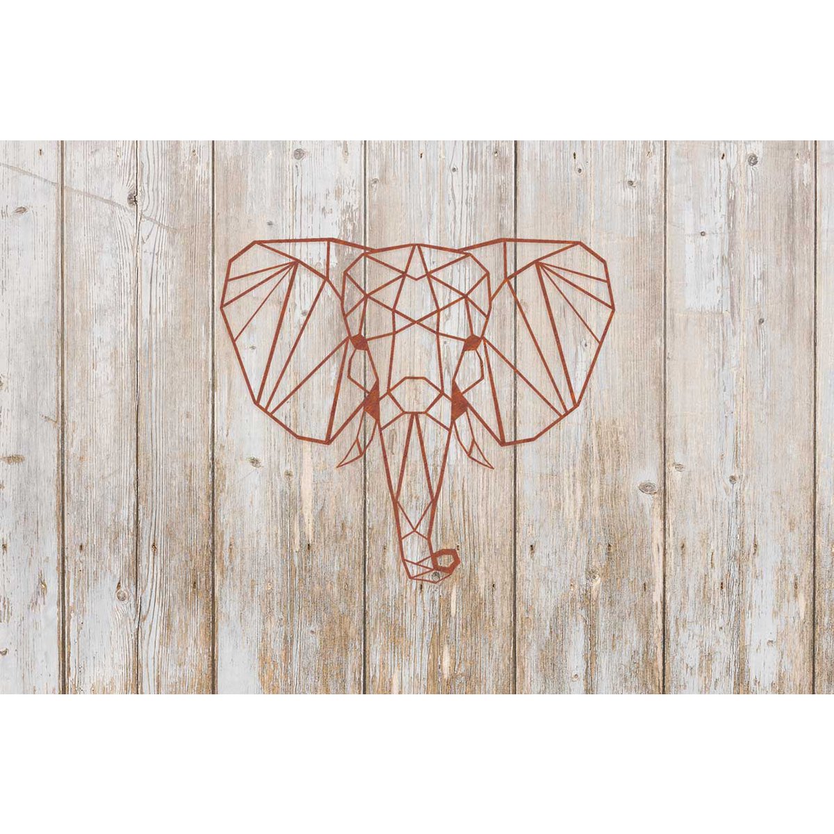 Wanddecoratie olifant roestmetaal 38,1x43,4 cm